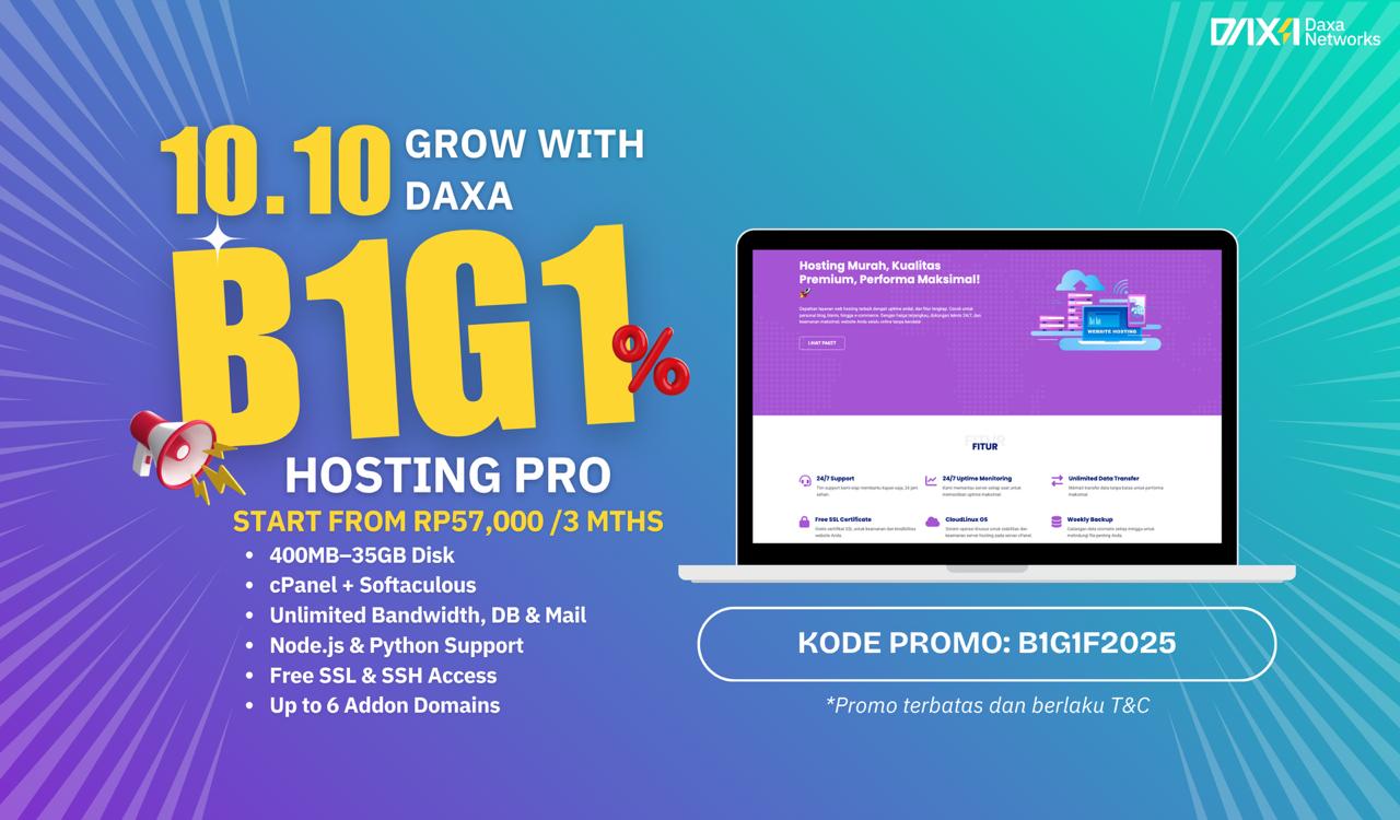Promo 9.9 B1G1 Hosting PRO